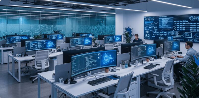 KrishTech Computers office and team